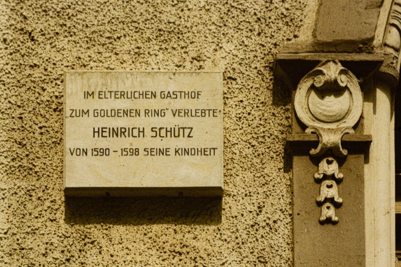 Hotel Goldener Ring, Tafel Heinrich Schütz, Boulevard (1986)