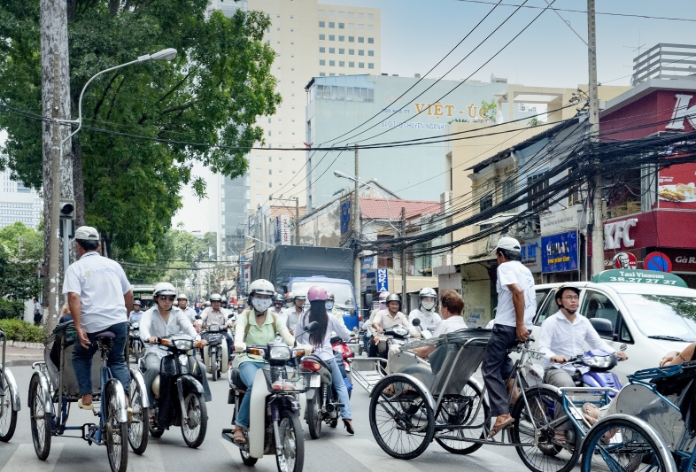 Rush Hour in Hoh Chi Minh Stadt, Vietnam