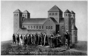 Deutschland-Merseburg-Barbarossa-schreitet-schreitet-zur-Kroenung-des-Daenenkoenigs-Sven-A114-B