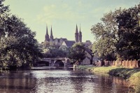 Dom und Schloss - Blick von der Saale (1960)