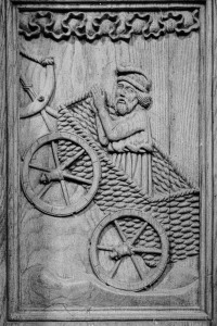 Dom - Chorgestühl - Süd - Detailansicht - Moses - Berg Horeb (1975) Dom - Chorgestühl - Süd - Detailansicht - Moses - Berg Horeb (1975)