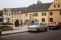 westliche Burgstraße Brunnen vor Einweihung (1981)