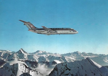 DC 9 über den Schweizer Alpen