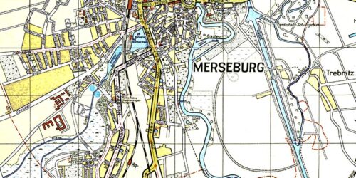 1963 - Stadtplan Merseburg mit Straßenregister