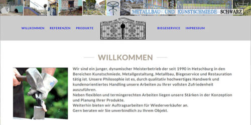 Webseite Metallbau- und Kunstschmiede-Schwarz