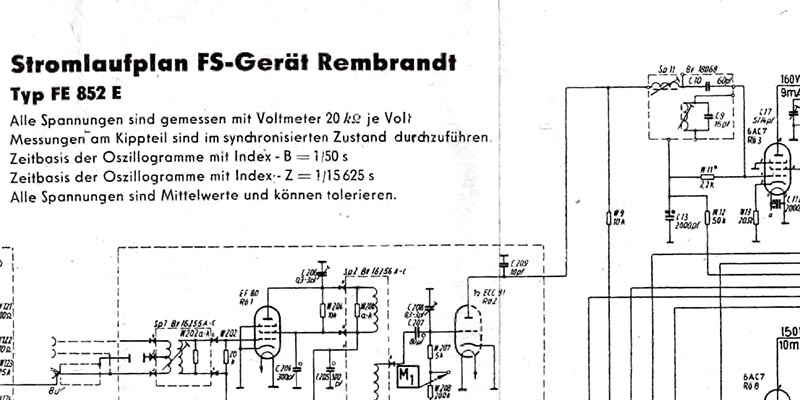 1953-Stromlaufplan FS-Gerät Rembrandt Typ FE 852 E-SW