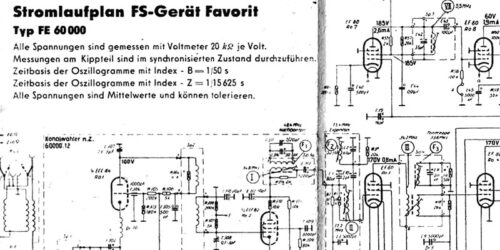 1955 - Stromlaufplan FS-Gerät FavoritTyp FE 60.000