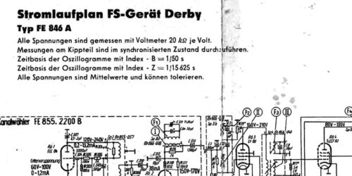 1958 - Stromlaufplan FS - Gerät Derby Typ FE 846 A