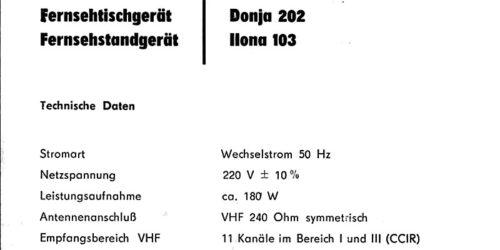 1966 - Fernsehtischgerät Donja 202 und Fernsehstandgerät Ilona 103