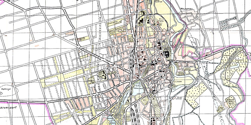 Plan der Stadt Merseburg mit Straßenverzeichnis