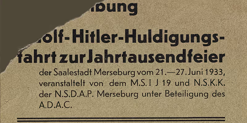 1933 - Adolf-Hitler-Huldigungsfahrt zur Jahrtausendfeier der Stadt Merseburg vom 21. Juni bis 24. Juni 1933